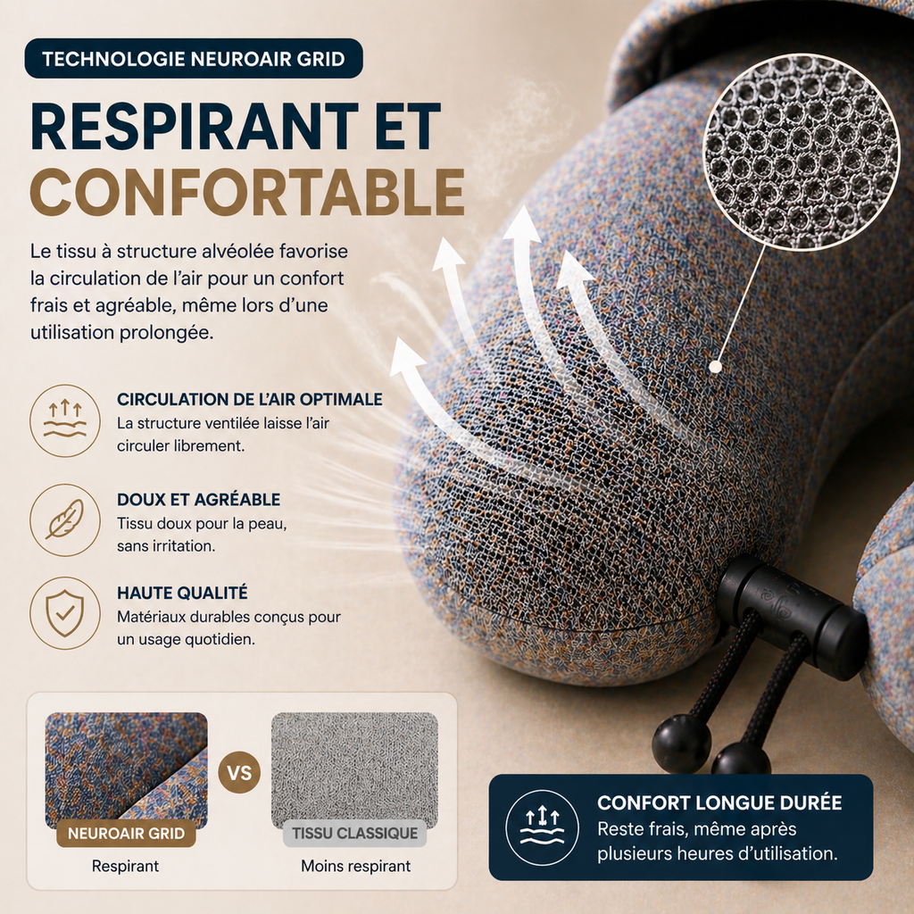 Oreiller de Voyage - NeuroAir Grid™